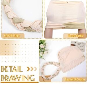 Beige Woman Hair Turban Head Wraps for Women Twisted Braid Head Wra…​